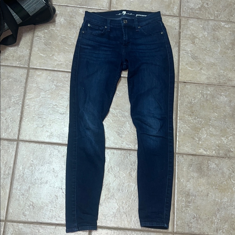 7 for All Mankind dark blue skinny jeans